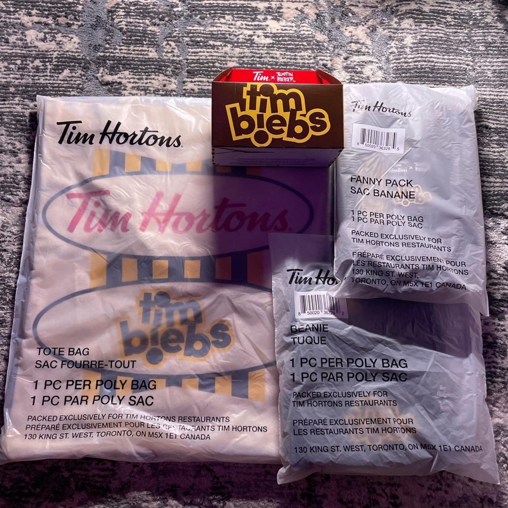 Limited edition UNOPENED Justin Bieber x Tim Hortons collaboration